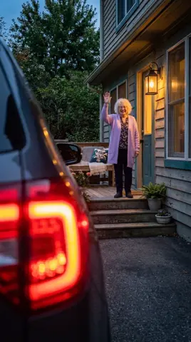Photo 4: Grandma waving from the porch as a car pulls away